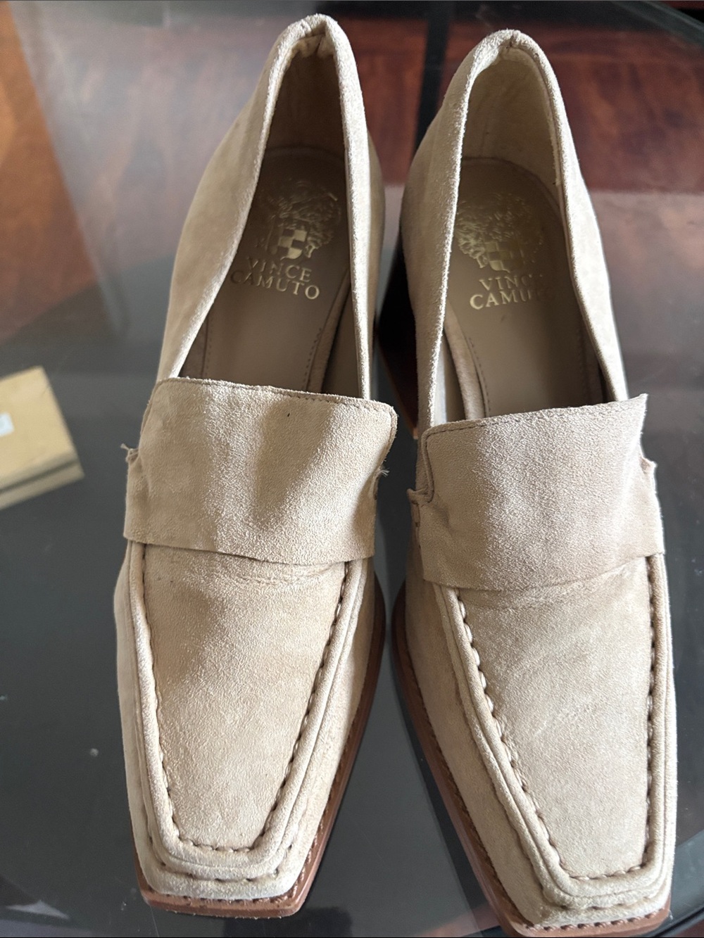 Vince Camuto woman Suede Loafers in Beige sz9 In perfect condition .